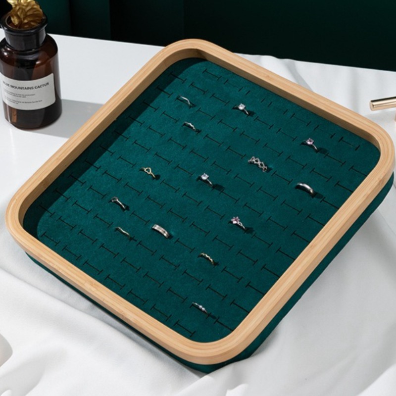 Wood Ring Blank - Bandeja de armazenamento de anel de