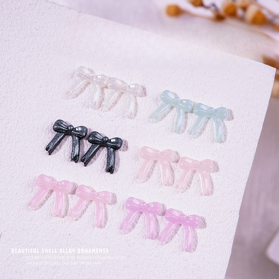Resin Glitter Pack - 100 peças/pacote Novo Laço com Glitter